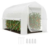 Kas - Tunnel de serre, 3 x 2 x 2 mètres - Parois latérales enroulables - Film plastique résistant aux UV - Châssis en acier - Vert olive