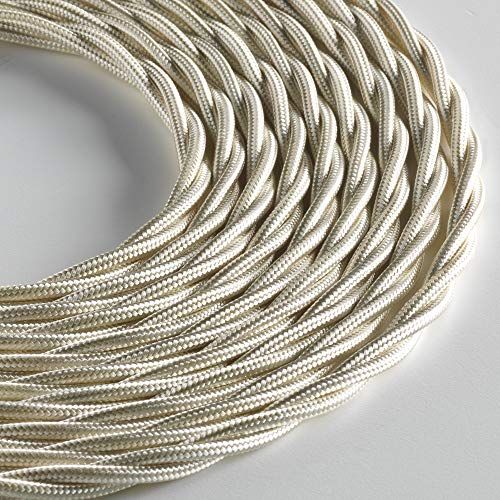 KLARTEXT Lumire textielkabel voor verlichting, 3 x 0,75 mm, ivoor, 5 m