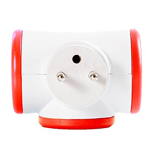 Watt&Co Triplite Roterende Stopcontact Rood