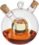 Merkloos / Sans marque 4 x olie en azijnstel - 2 in 1 - oliefles glas - oliedispenser - olie azijn set
