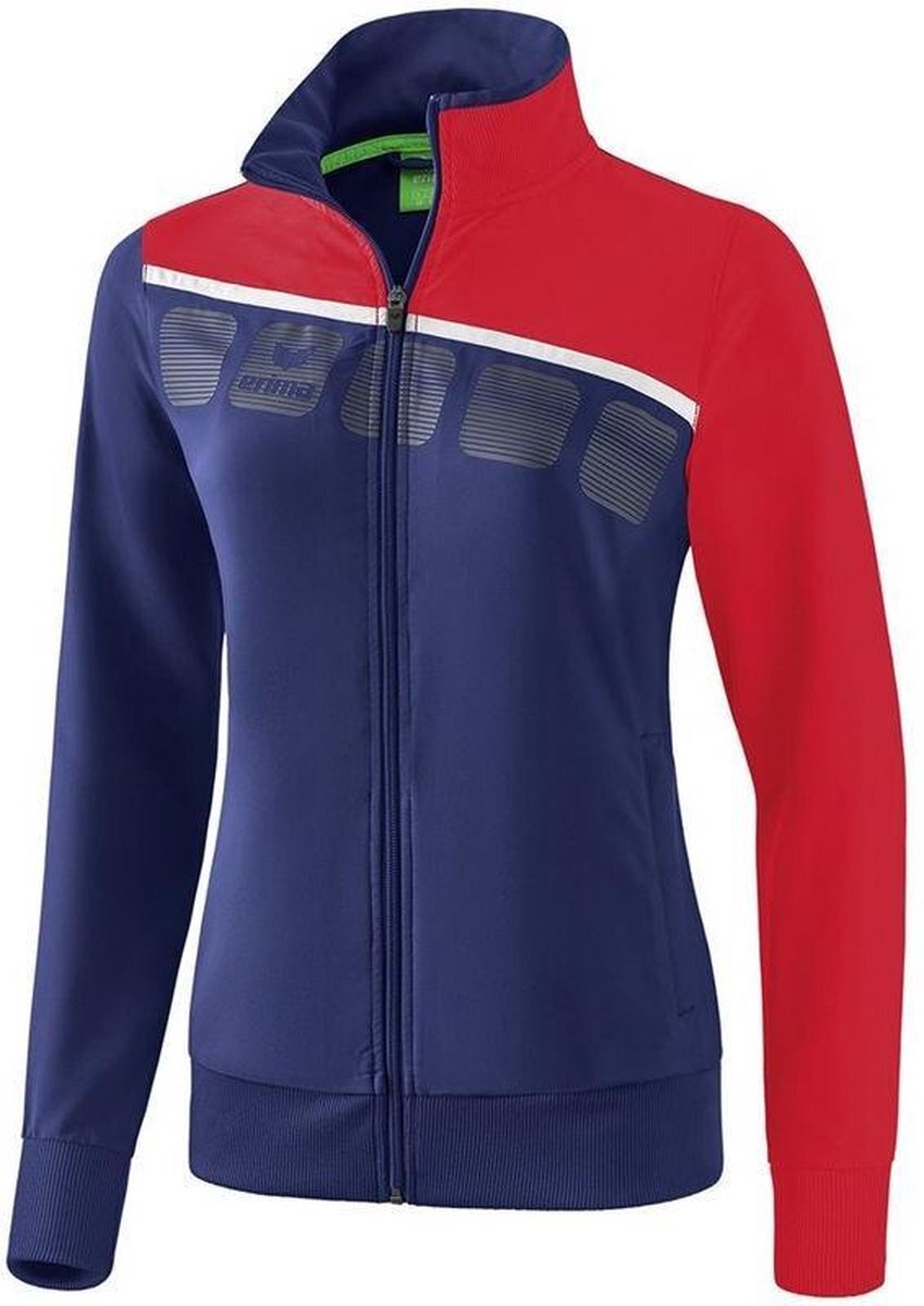 Erima presentatiejack 5 C dames polyester navy/rood