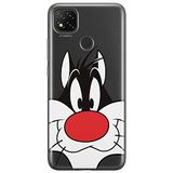 ERT GROUP mobiel telefoonhoesje voor Xiaomi REDMI 9C origineel en officieel erkend Looney Tunes patroon Sylvester 001 optimaal aangepast aan de vorm van de mobiele telefoon, gedeeltelijk bedrukt