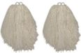 Merkloos Cheerball/pompom met ringgreep - 6x - wit - 23 cm - voor kinderen - Cheerleader verkleed accessoires