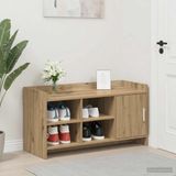 vidaXL Schoenenkast - 100 x 39,5 x 51 cm - Bewerkt hout - Artisanaal eiken