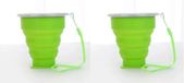 CHPN Goodies and Living Groothandel Opvouwbare bekers met deksel - 2 stuks - Siliconen inklapbare beker - 200ML - Groen