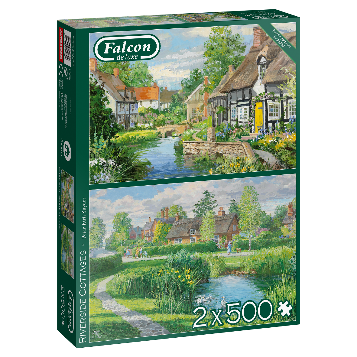 Falcon de luxe Riverside Cottages Puzzel - 2x500 stukjes - Unisex
