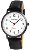 EXCELLANC Herenhorloge imitatieleer zilverkleurig, mineraalglas