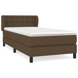VidaXL Boxspringbed met matras, donkerbruin, 140x190 cm, gestoffeerd