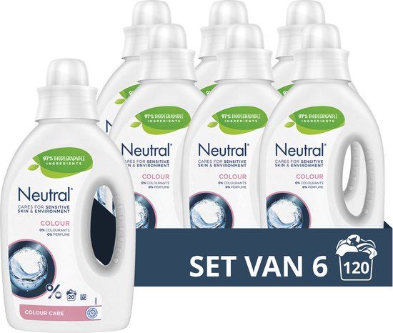 Neutral Vloeibaar Wasmiddel - Kleur - voor de gevoelige huid - 120 wasbeurten - Voordeelverpakking