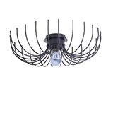 Homemania 5003-046-BLC plafondlamp Lion, metaal, zwart, 46 x 46 x 13 cm, 1 x E27, max, 100 W