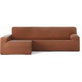 ECOMMERC3 Bankhoes voor chaise longue, lange mouw links, bi-elastisch, ademend, hoes voor chaise longue, kleur ketel, elastieken en schuimstof, bescherming tegen slijtage