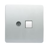 Trendi Artistic Modern glanzende tactische TV coaxiale kabel + telefoon socket zilver arttlp + tvsi