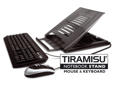 Hamlet XTMS100KM Tiramisù Notebook stand with keyboard and mouse
