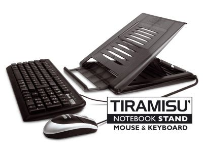 Hamlet XTMS100KM Tiramisù Notebook stand with keyboard and mouse - Zwart