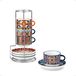 Omgoods - Set van 4 Kopjes Espresso Bohemian met Schotels