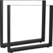 Mannaco Pieds de table carrés industriels 70x72cm Tables noires à revêtement en poudre