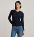 Lauren Ralph Lauren Pull en tricot torsadé avec boutons bleu marine