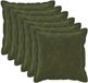 vidaXL Kussensloop 6 stuks HOUTEN Groen 40 x 40 cm Katoensatijn