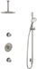 Hotbath Buddy - Inbouw Regendoucheset - 2 Stopkranen - Thermostatisch - Plafondbuis 15 cm - Hoofddouche 250 mm - Ronde Handdouche 3 Standen - Glijstang 900 mm - Waterbesparend - V02