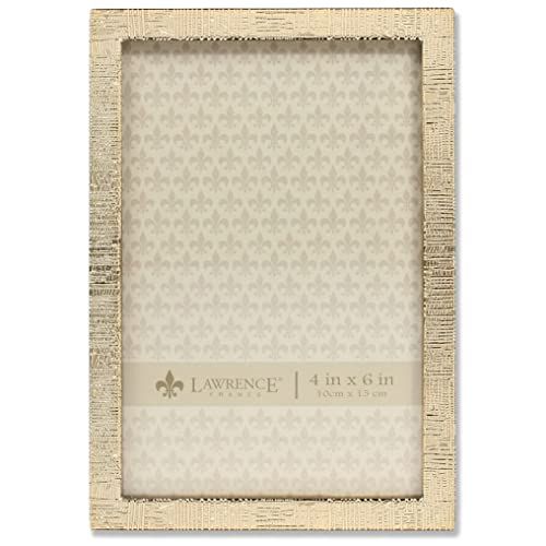 Lawrence Frames 712346 fotolijst van goudkleurig metaal met linnenpatroon, 10,2 x 15,2 cm