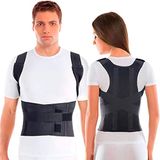 TOROS-GROUP Comfort Houding Corrector en rugsteunriem, 100% katoenen voering, groot, taille/riem, 91-100 cm, zwart