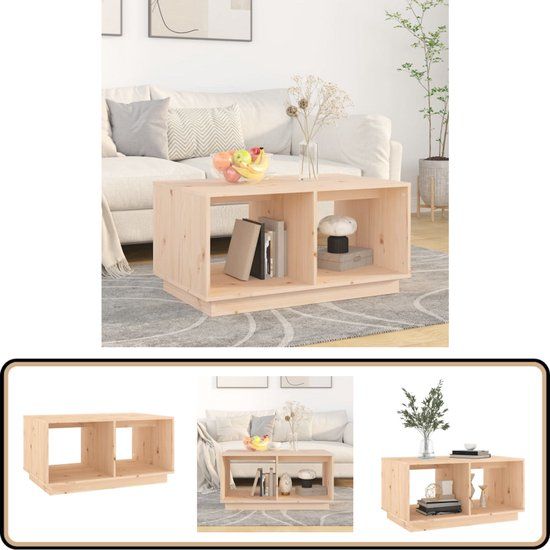 vidaXL Salontafel 80x50x40 cm massief grenenhout
