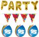 Folat - Verjaardag feestversiering 95 jaar PARTY letters en 16x ballonnen met 2x plastic vlaggetjes