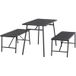 SIENA GARDEN Ensemble de meubles de balcon Palma 3 pièces (2 bancs + 1 table)