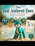 The Teal Antlered Fawn 30 cm Fixed-Scale Crochet Pattern