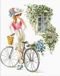 Needleart World Voorbedrukt borduurpakket meisje met fiets op aida 640.078
