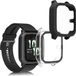 kwmobile 2x cover geschikt voor Garmin Venu Sq 2 Music / Sq 2 - Fitnesstracker cover van gehard glas en kunststof frame set transparant / zwart