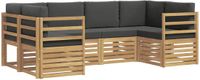vidaXL - Buiten - bank - set - 6 - st - Wit - en - antracietkleurig - Polyester