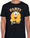 Bellatio Decorations T-shirt voor heren - party time emoji - zwart - Koningsdag/themafeest L
