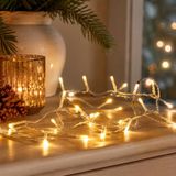 Merkloos Kerst lichtsnoer - op batterij - 2 meter - 20 leds - warm wit