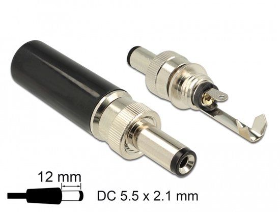 Delock Connector DC 5.5 x 2.1 mm male soldering version