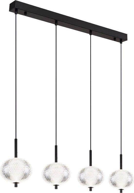 Globo hanglamp Aida - zwart - metaal - 16042-4H