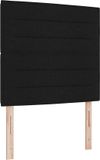 vidaXL Boxspringbed met matras en hoofdeinde Zwart 200 x 80 cm Stof