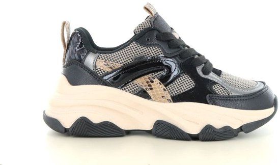 PS Poelman C18582-X7 Zwarte Lage Sneakers Kinderen Synthetisch Veters