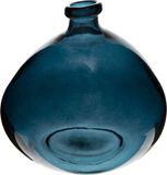 Atmosphera Bloemenvaas Genua - Blauw Transparant Glas - 22 x 21 cm