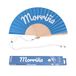 Fisura – Waaier met de tekst “morriña”. Handventilator van hout in een stijlvolle blauwe tint. Ophangkoord inbegrepen. Maat: 42,5 x 23 cm.
