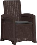 vidaXL Ligstoel Rieten Look Bruin en Antraciet PP