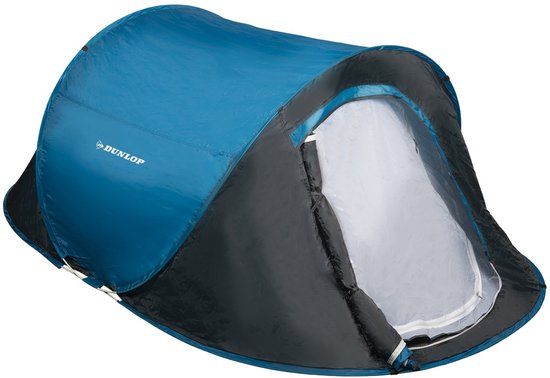 Dunlop Pop Up Tent - Blauw/ Grijs/ Wit - 2 Persoons