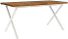 vidaXL Table de salle à manger avec bord live 160 x 90 x 75 cm Bois Naturel et blanc