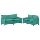 vidaXL Bankstel 2-zits Turquoise Fluweel
