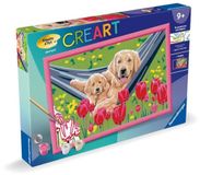 Ravensburger CreArt Kids 31x21cm Labrador en tulpen - Schilderen op nummer - Vanaf 7 jaar