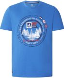 Jan Vanderstorm heren T-shirt - 80/82 - blauw - Plus Size