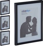 Relaxdays 4x cadre photo 13x18 cm - Plastique - Noir/Blanc