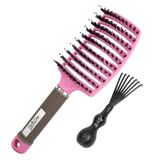 BellaLine - Gebogen Anti-klit Haarborstel - Roze