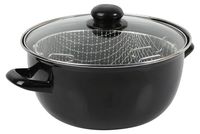 Merkloos Fritel Frituurpan traditioneel geëmailleerd staal - Ø 20 cm - Mand en glazen deksel - Inductie