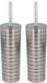 Merkloos Benson Toiletborstel met Houder - 2 Stuks - RVS - Zilver - H38 cm